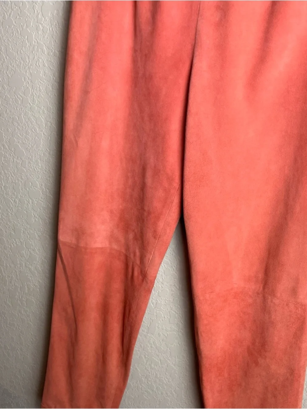 Chanel Vintage 1999 Salmon Pink Suede Goat Skin Pants FR 40 Rare